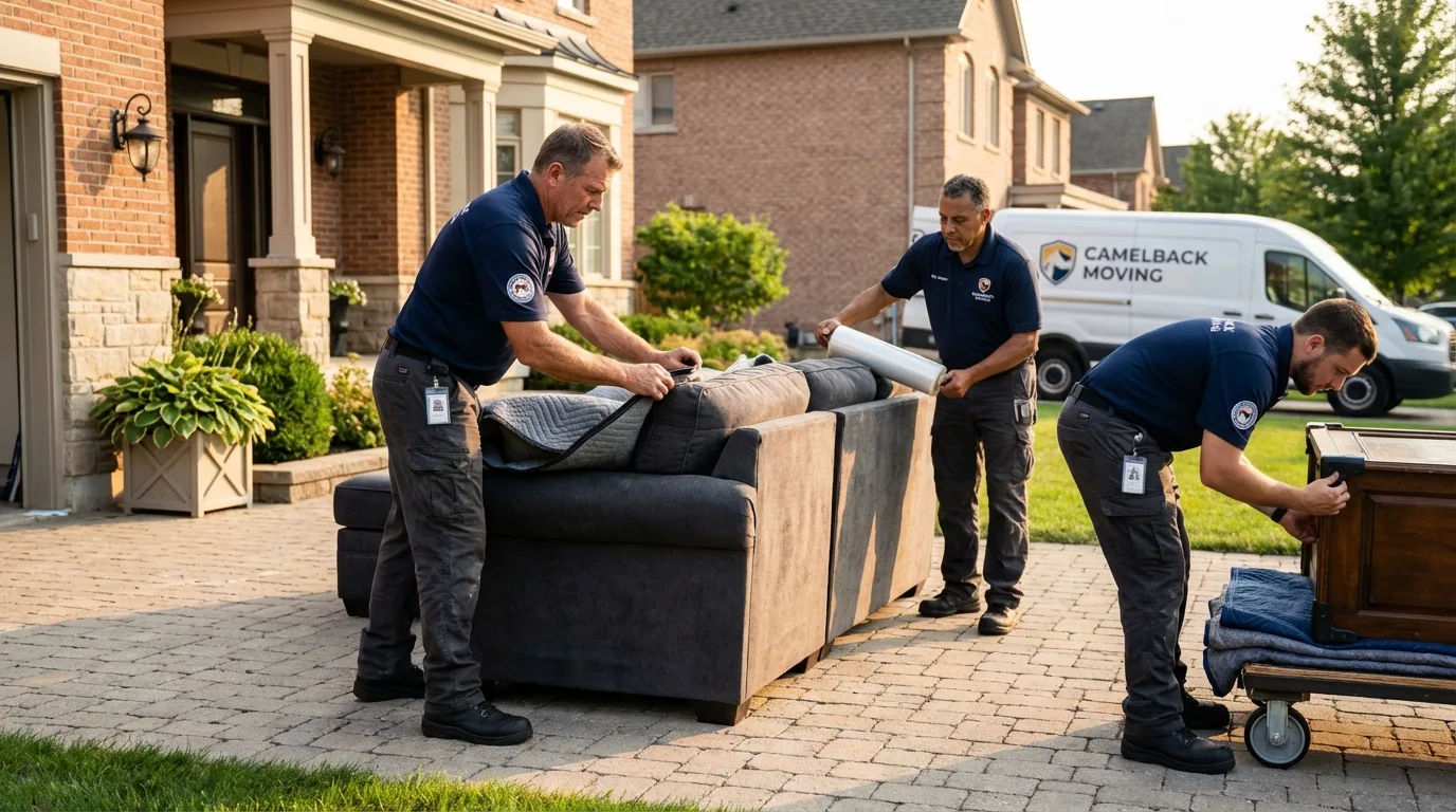 Large estate moving crew wrapping furniture in Vivian, LA